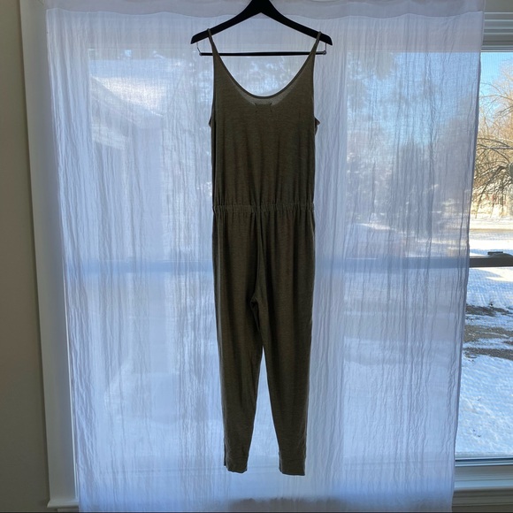 Lou & Grey Jumpsuit | Green-Grey | Soft, Comfortable, Drawstring Waist - Picture 6 of 6